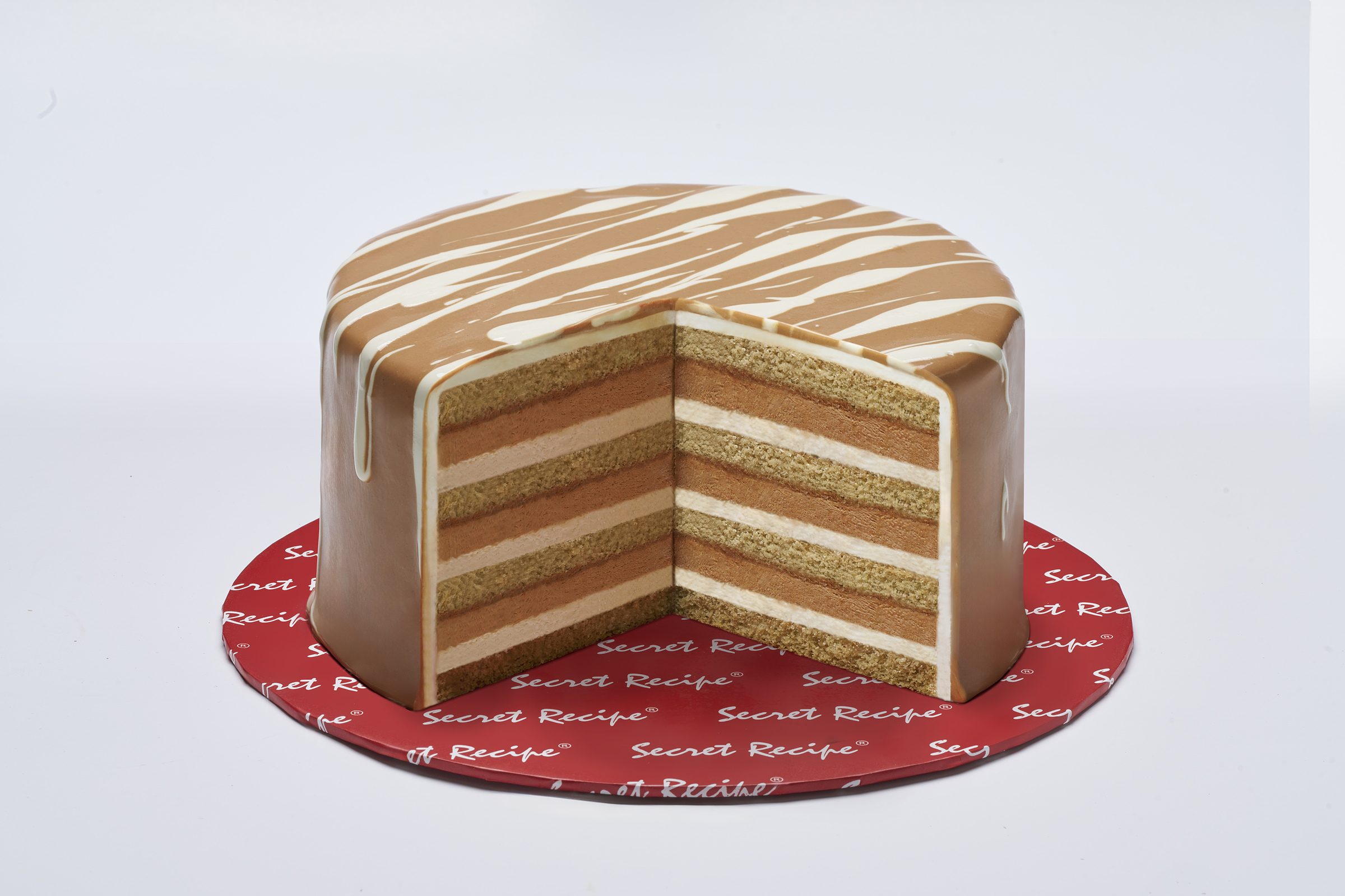 Thai Milk Tea Cake - Whole with cut out
