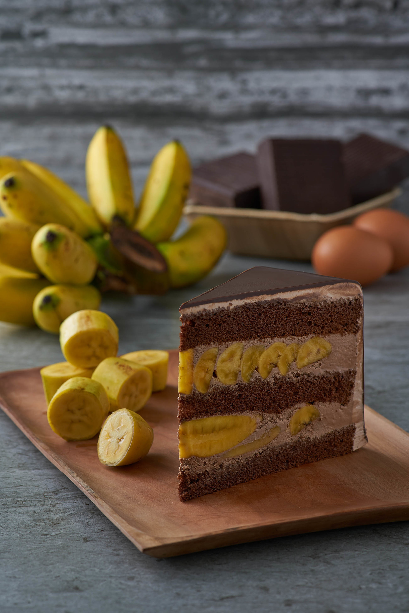 Chocolate Cake with Cream and Banana - Uncommonly Delicious