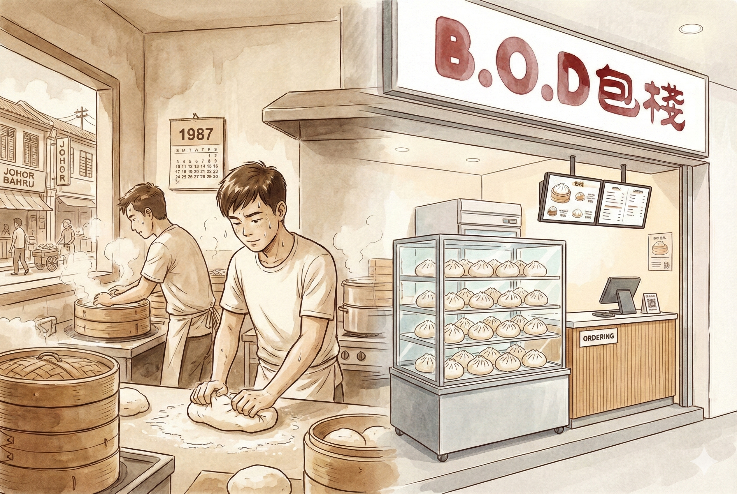 包栈创始人早期创业与现代门店的对比