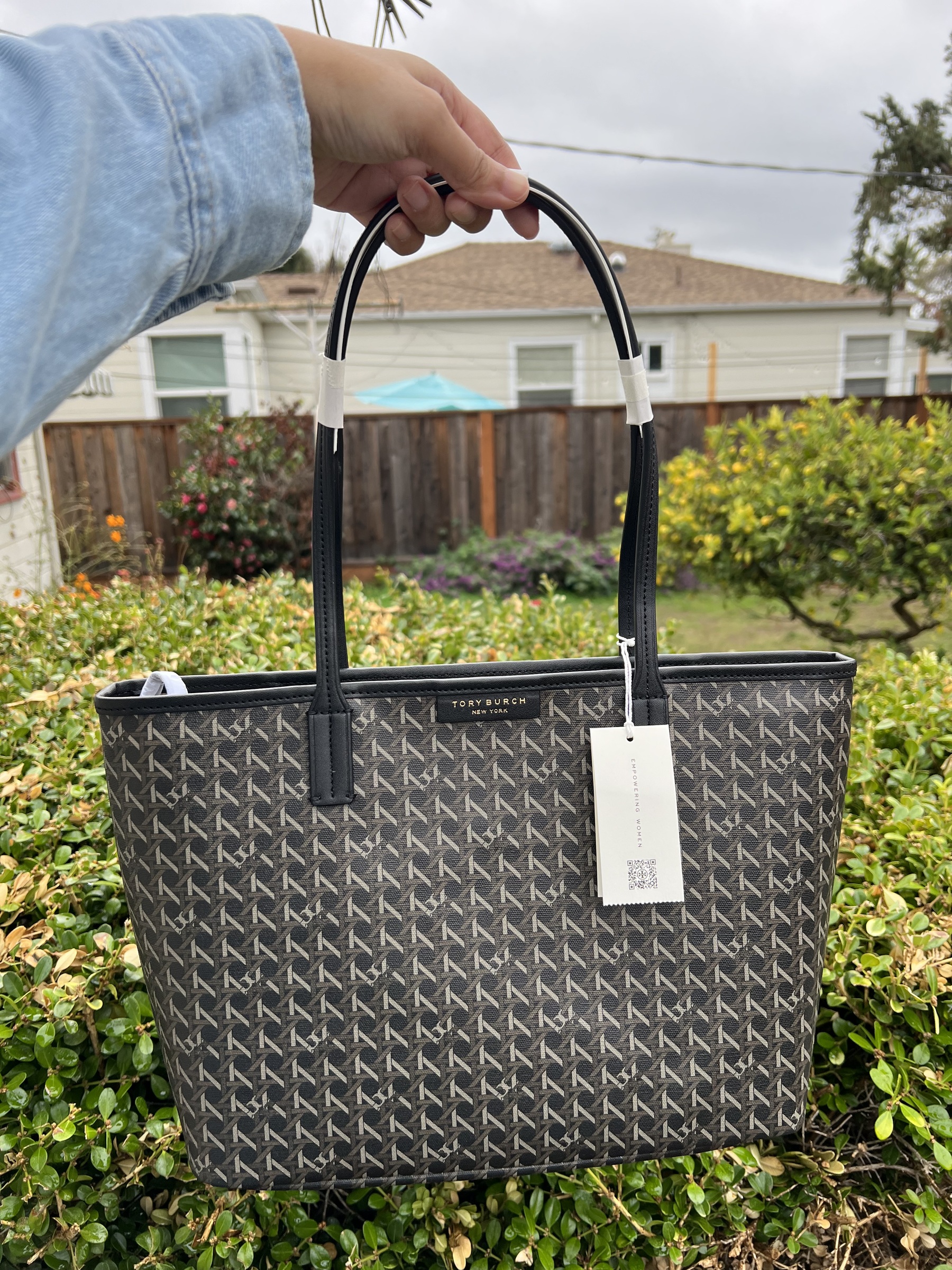 Ever Ready Tote Blue Tory Burch Tote Bag With Zipper TORY BURCH