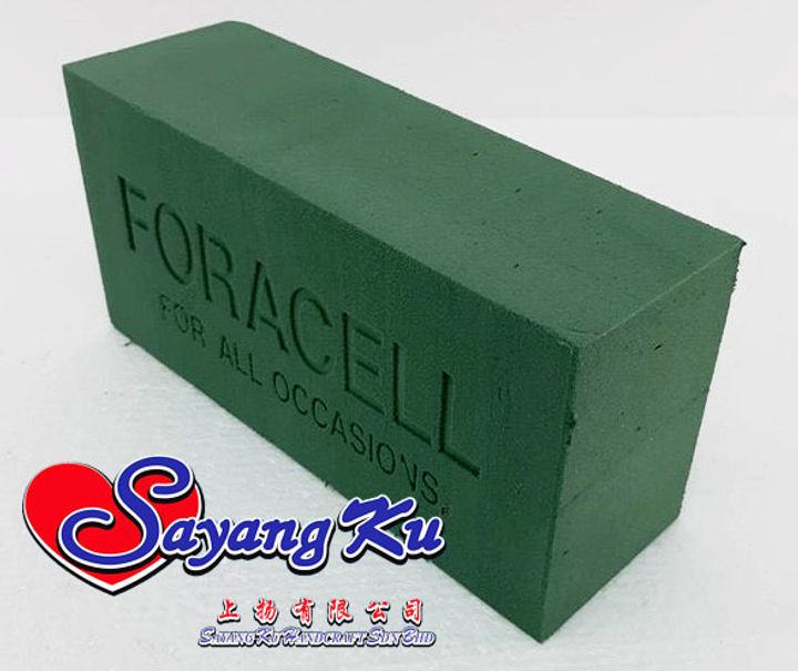 Foracell Wet Floral Foam 1 Pcs Retail Pack Span Bunga Basah Seketul