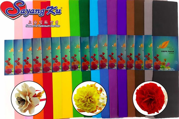 Crepe Paper Kertas Crepe GoldLeaf 10pcs Pkt Handcraft Supplies Malaysia