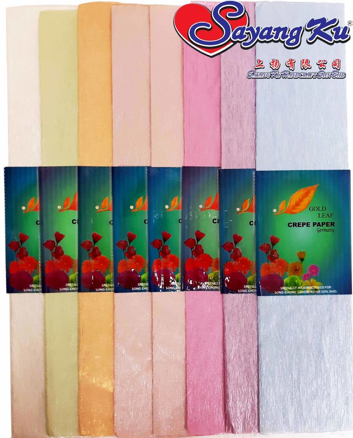 Katalog Warna Kertas Crepe Berkilat Pearl Crepe Paper Gold Silver Pink Blue