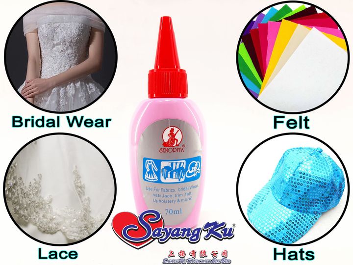 Senorita Fabric Glue 70ml Gam Kain Fabrik for Bridal Wear Lace Felt Malaysia