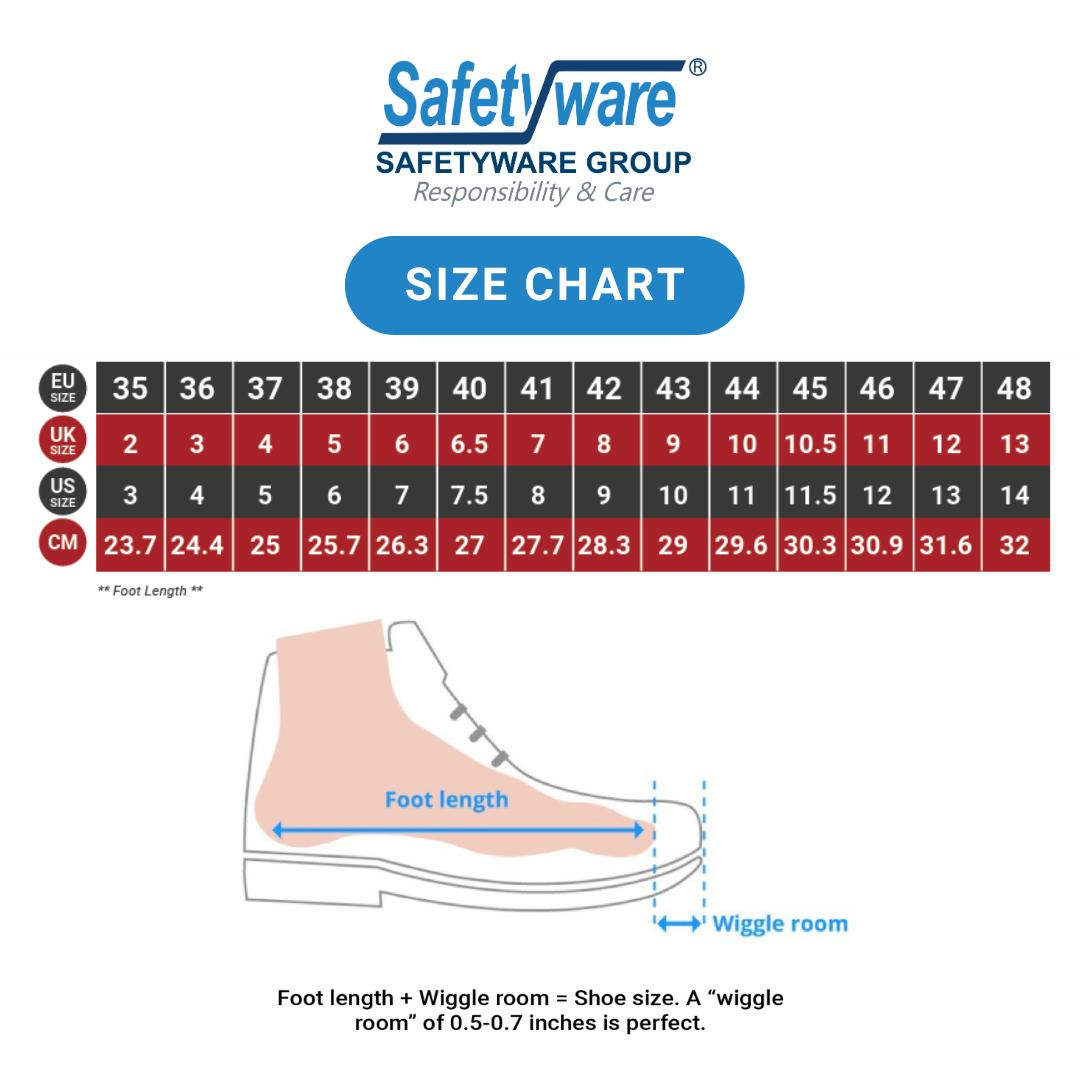 Safetyware Safety Shoes Low Cut Steel Toe Cap Mid Sole Black Anti ...