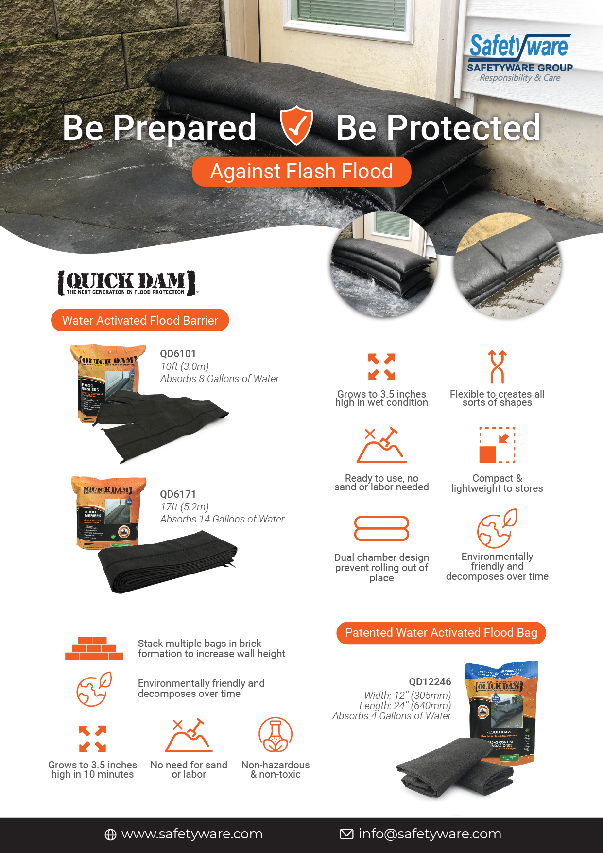 One Page Flyer_Quick Dam Flood Bag & Barrier