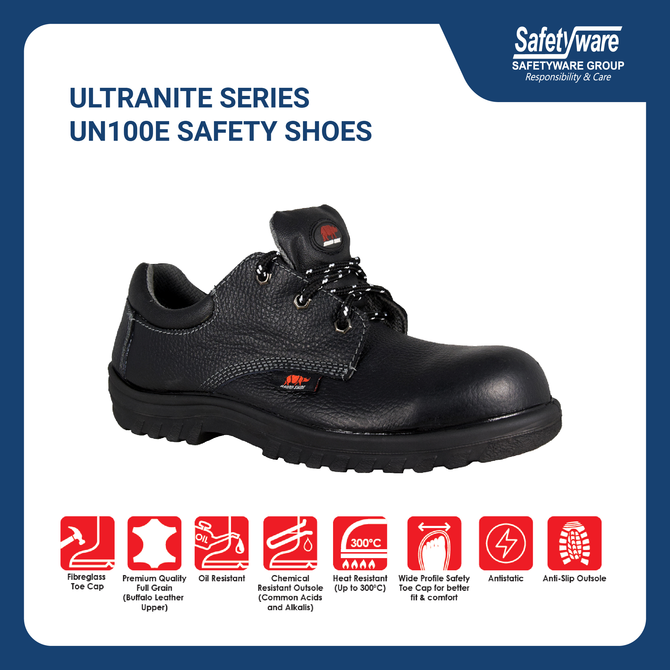 RHINO SHOE UN100E Ultranite Safety Shoes I High Quality Tahan Lasak