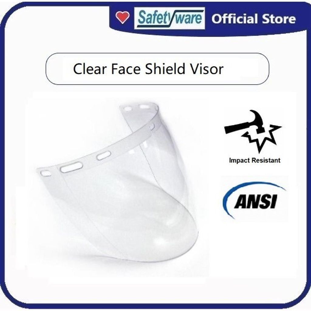 Safetyware High Impact Polycarbonate Face Shield I Visor for Safety