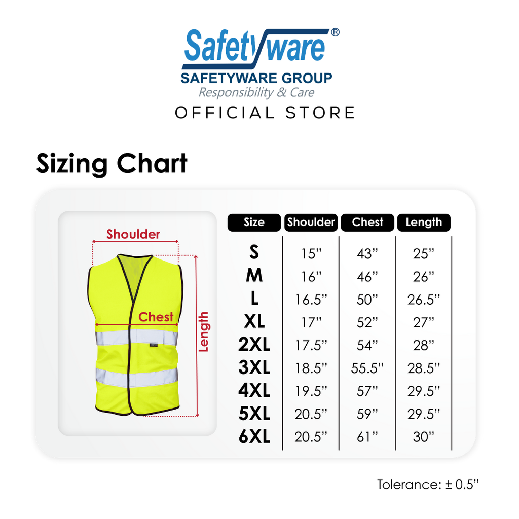 sizing chart - vest