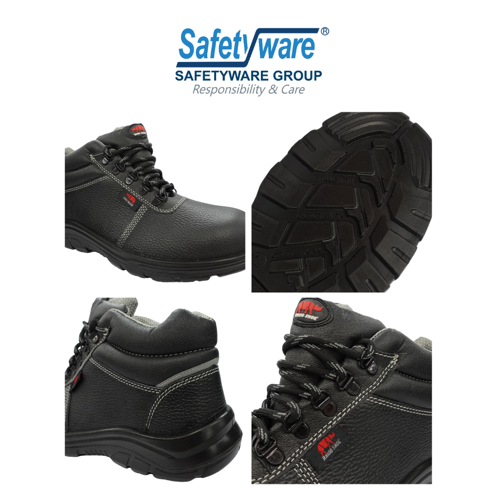 RHINO SHOE SafeGuard PU201SP Mid Cut LaceUp Safety Shoes Safetyware