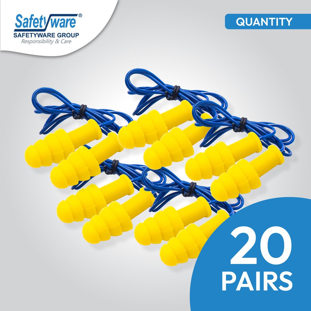 Safetyware Durafit Reusable Corded Earplugs -HP201-11