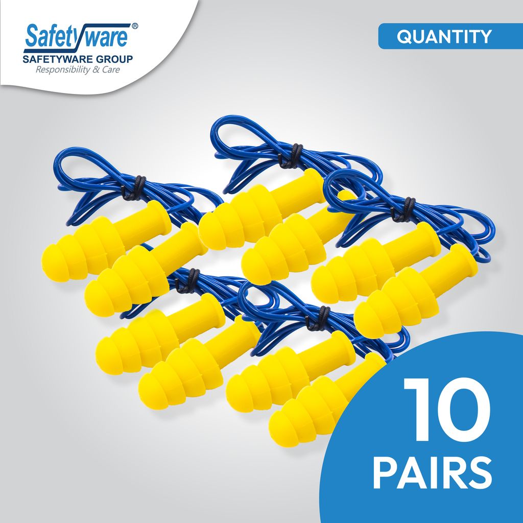 Safetyware Durafit Reusable Corded Earplugs -HP201-10