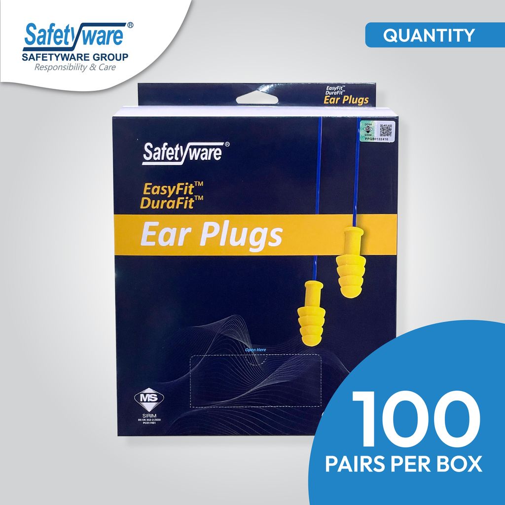 Safetyware Durafit Reusable Corded Earplugs -HP201-13