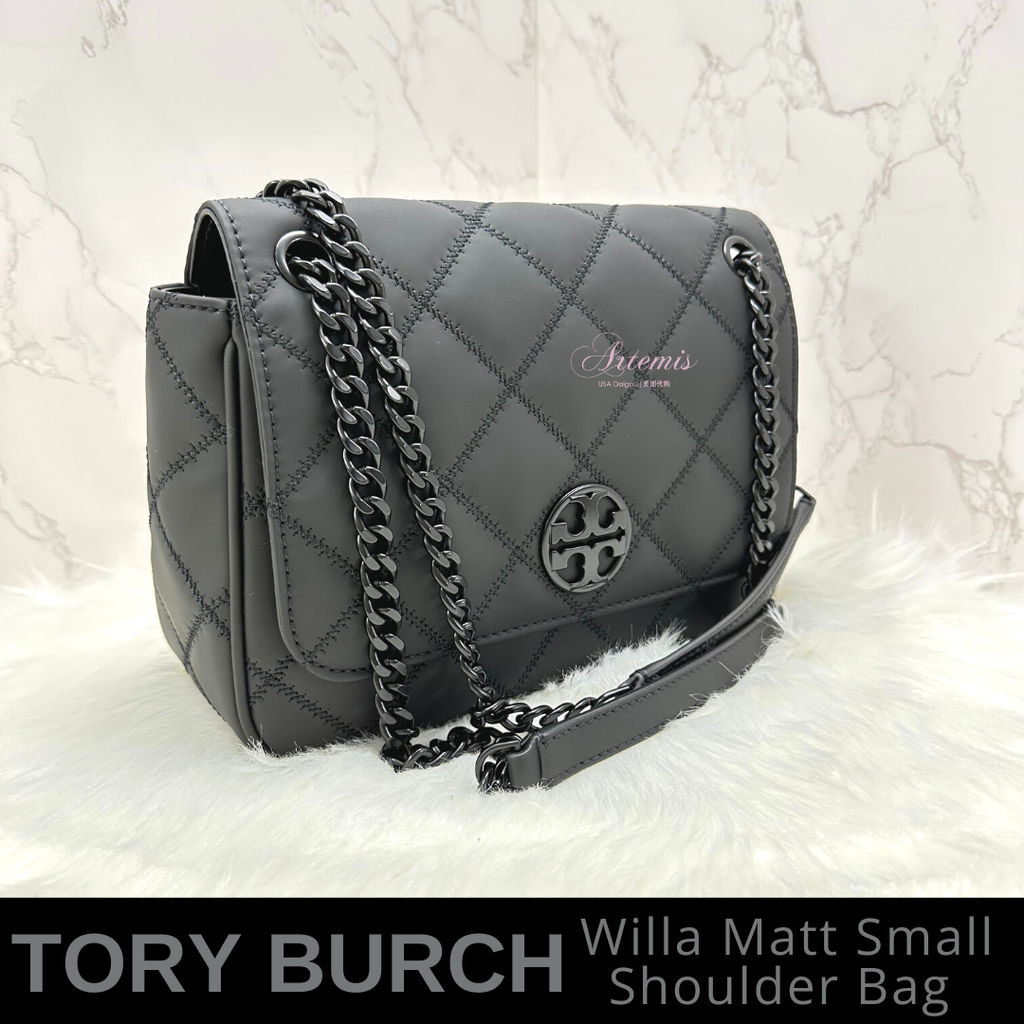 Tory Burch Willa Matte Black Shoulder Bag