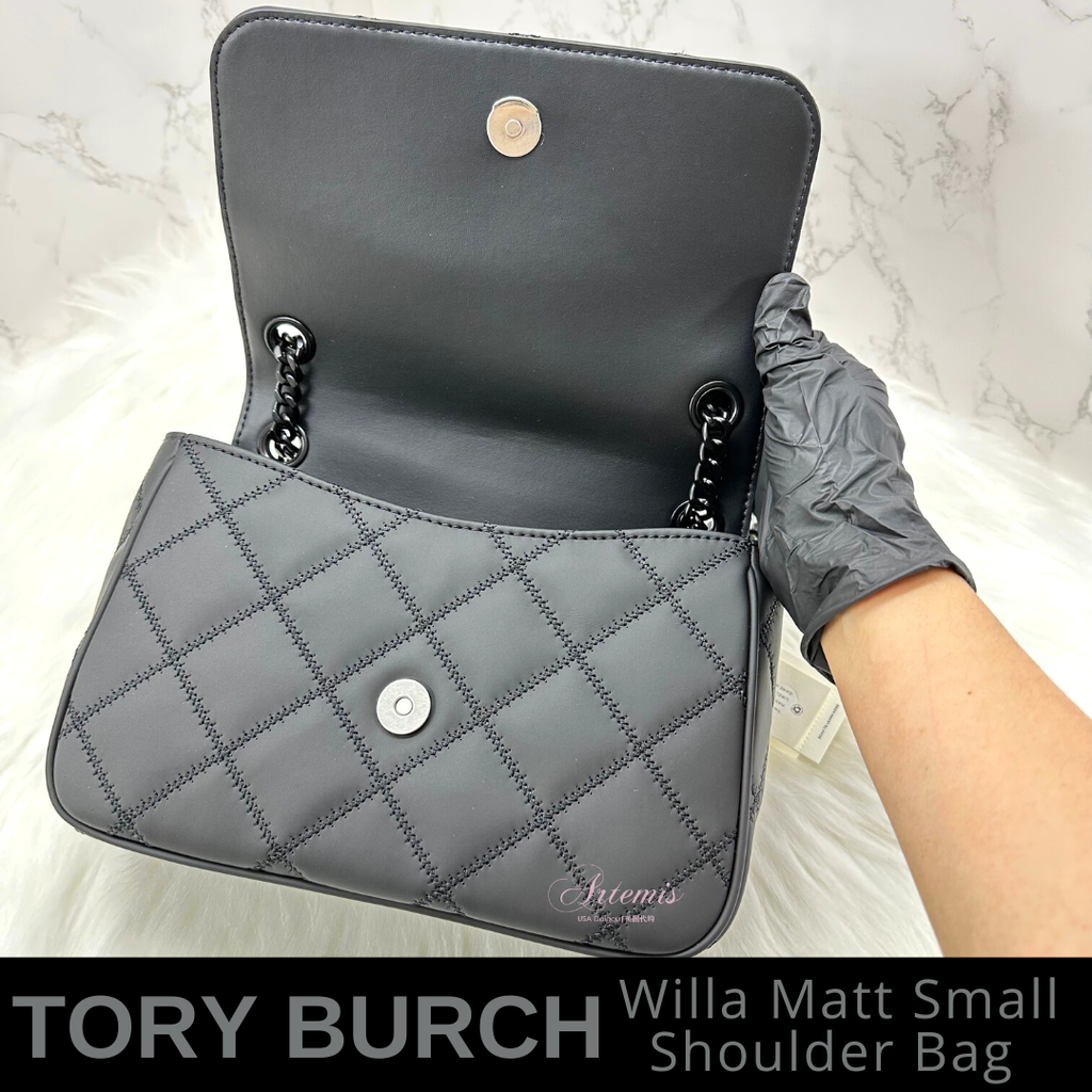 Tory Burch Willa Matte Black Shoulder Bag