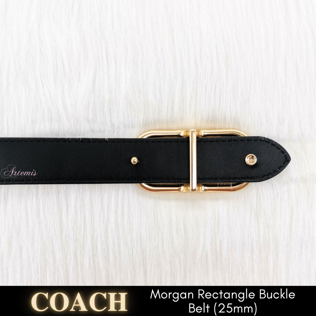 Coach Morgan Rectangle Buckle Belt, 25 Mm_CE969-IMBLK-M, Best Price and  Reviews