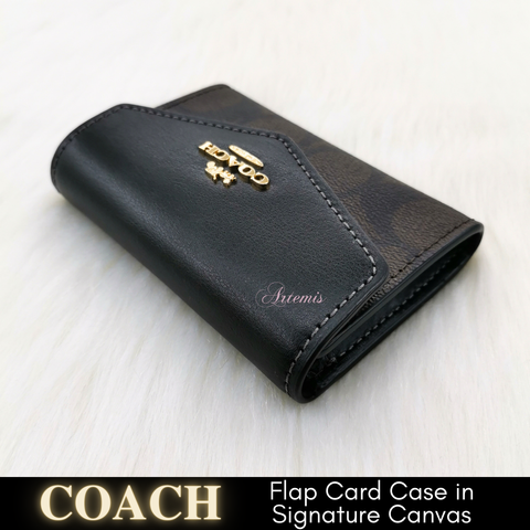 COACH®  Flap Card Case In Signature Canvas