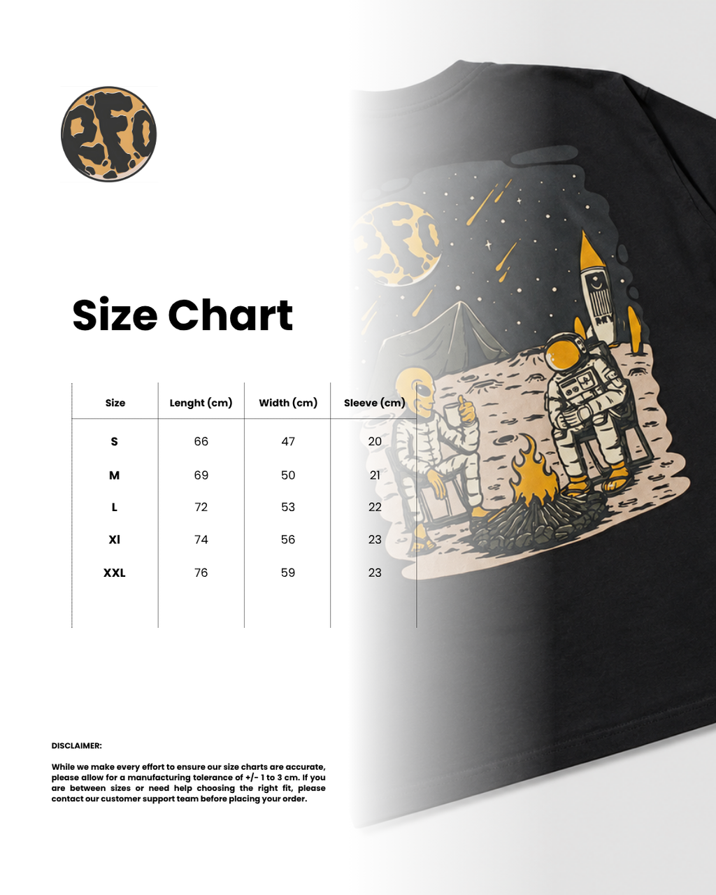 Tshirt size chart