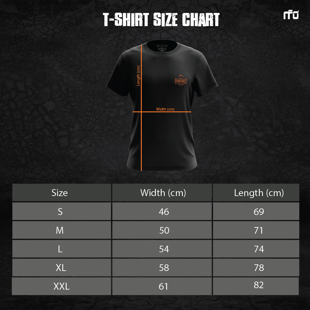 RFO Shirt Size Chart