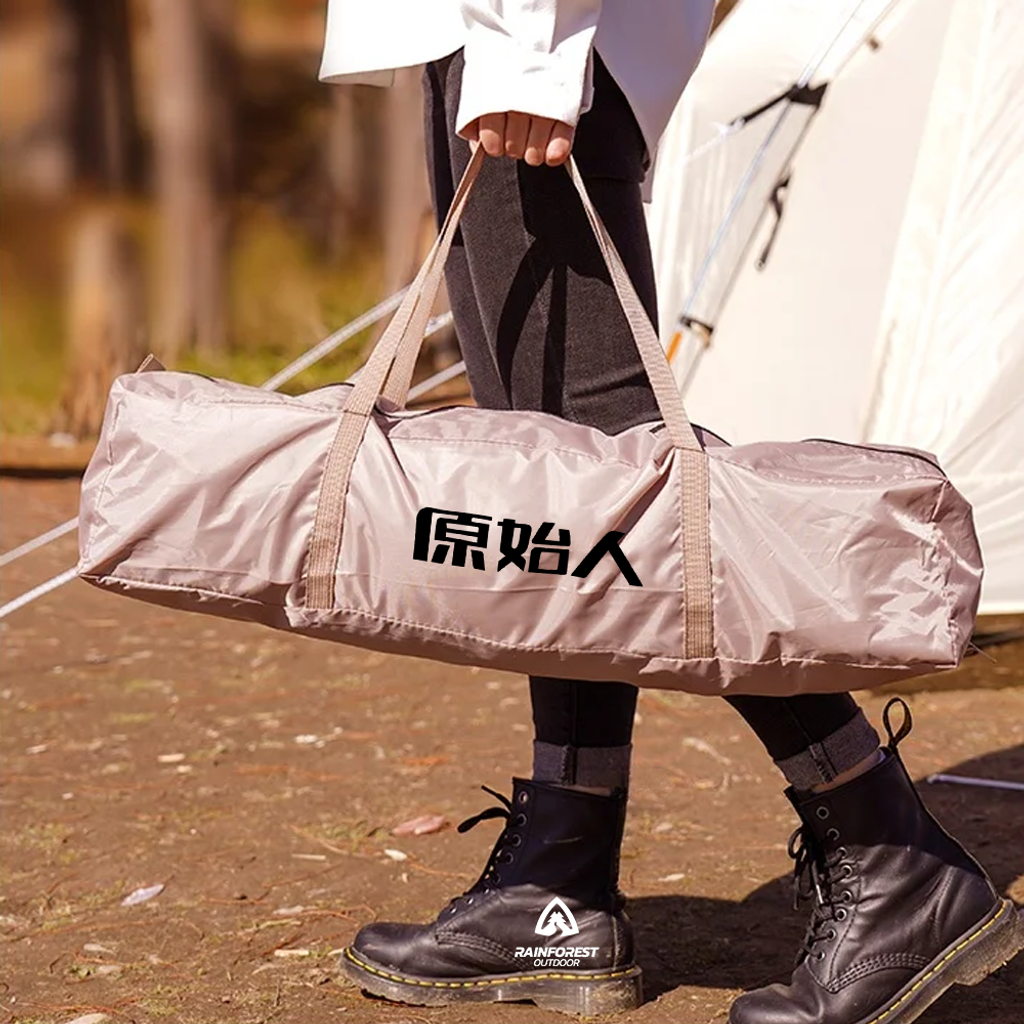man holding flysheet bag