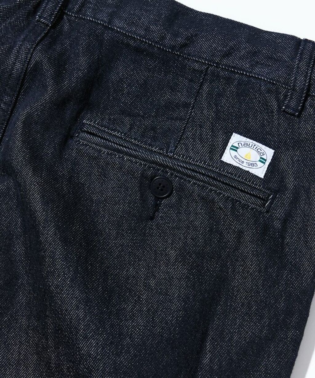 復古水染滾邊雙褶立體剪裁丹寧西裝褲_29