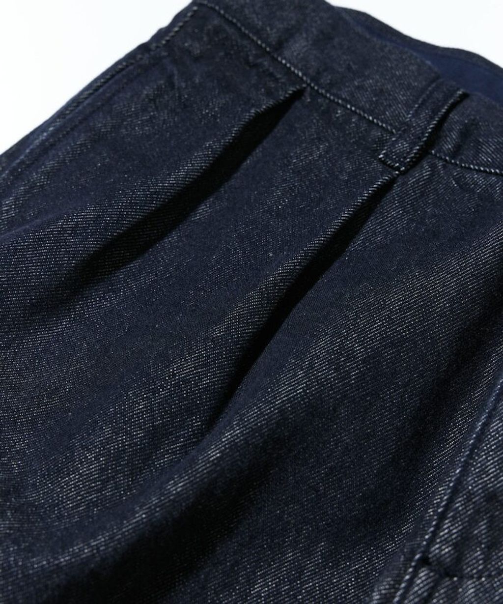 復古水染滾邊雙褶立體剪裁丹寧西裝褲_25