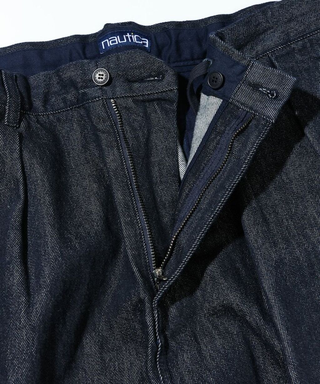 復古水染滾邊雙褶立體剪裁丹寧西裝褲_23