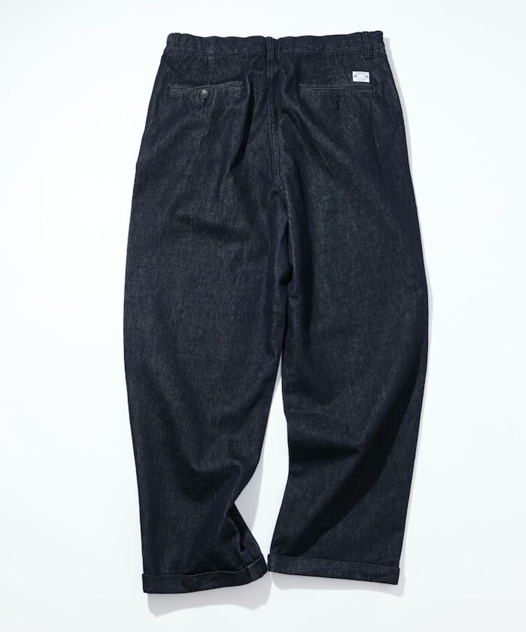 復古水染滾邊雙褶立體剪裁丹寧西裝褲_26