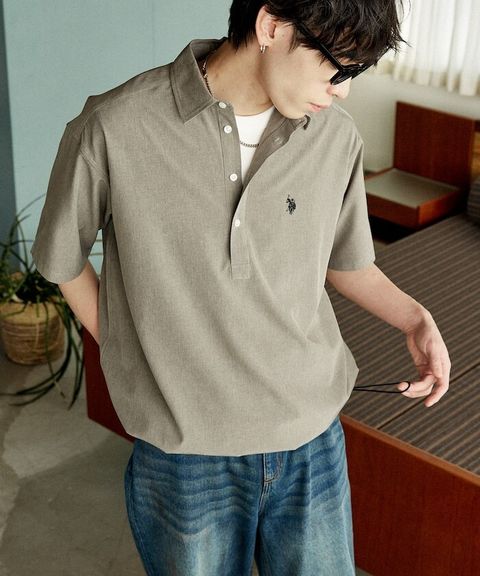 U.S. POLO USSN. × PUBLUX 亞麻短袖襯衫_1