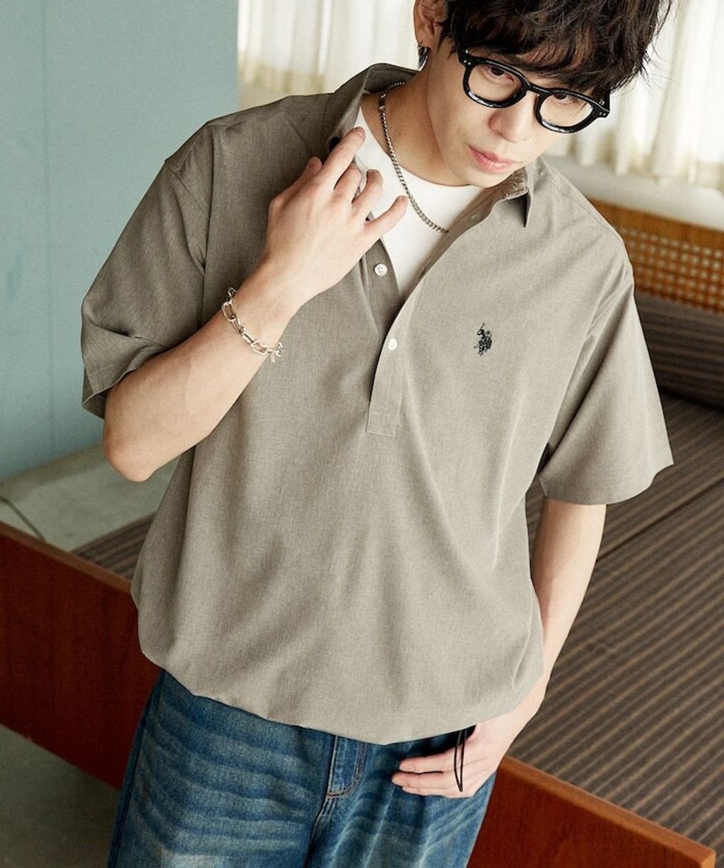 U.S. POLO USSN. × PUBLUX 亞麻短袖襯衫_5