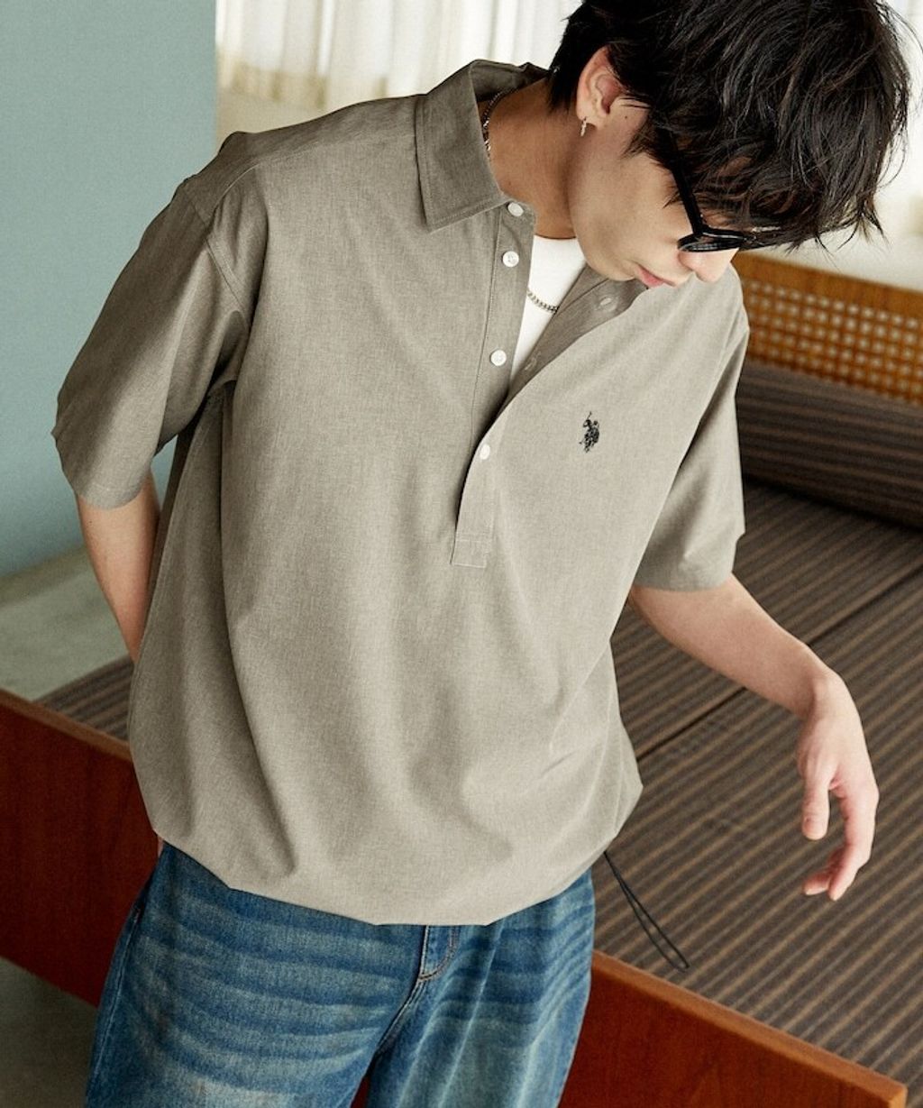 U.S. POLO USSN. × PUBLUX 亞麻短袖襯衫_12