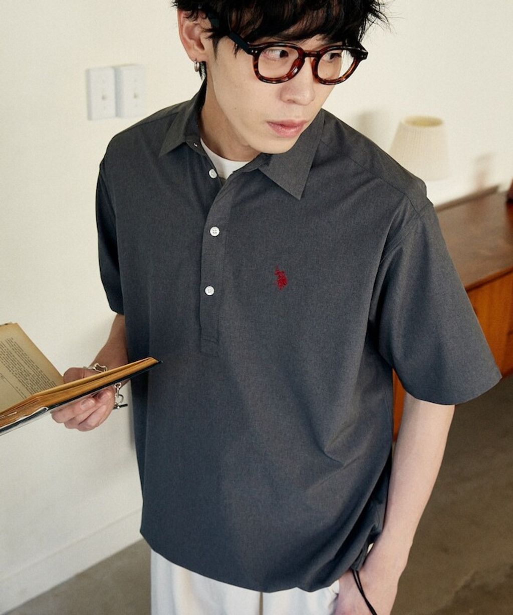 U.S. POLO USSN. × PUBLUX 亞麻短袖襯衫_30