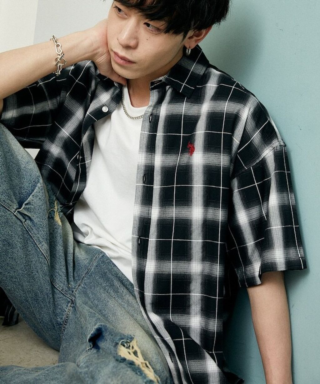 U.S. POLO USSN. × PUBLUX 格紋短袖襯衫_2