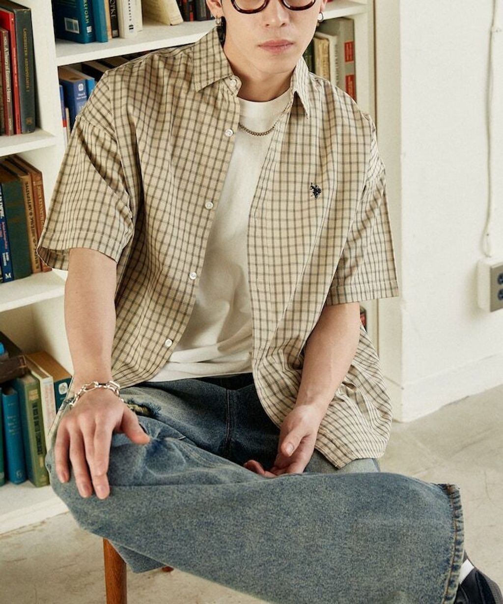 U.S. POLO USSN. × PUBLUX 格紋短袖襯衫_16