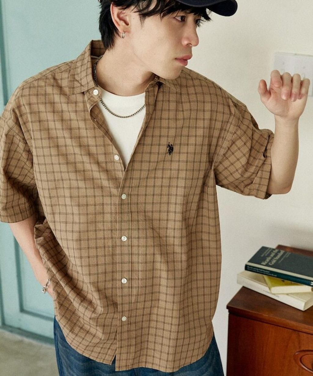 U.S. POLO USSN. × PUBLUX 格紋短袖襯衫_25