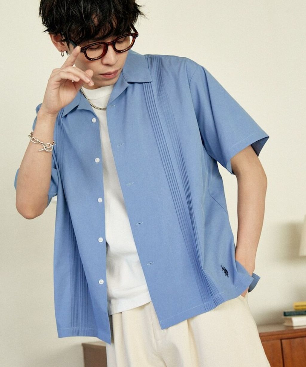 U.S. POLO USSN. × PUBLUX 細褶短袖襯衫_4