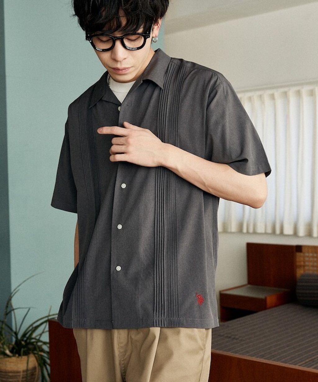 U.S. POLO USSN. × PUBLUX 細褶短袖襯衫_7