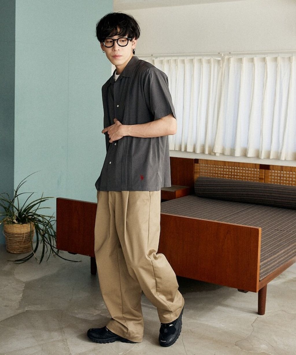 U.S. POLO USSN. × PUBLUX 細褶短袖襯衫_9