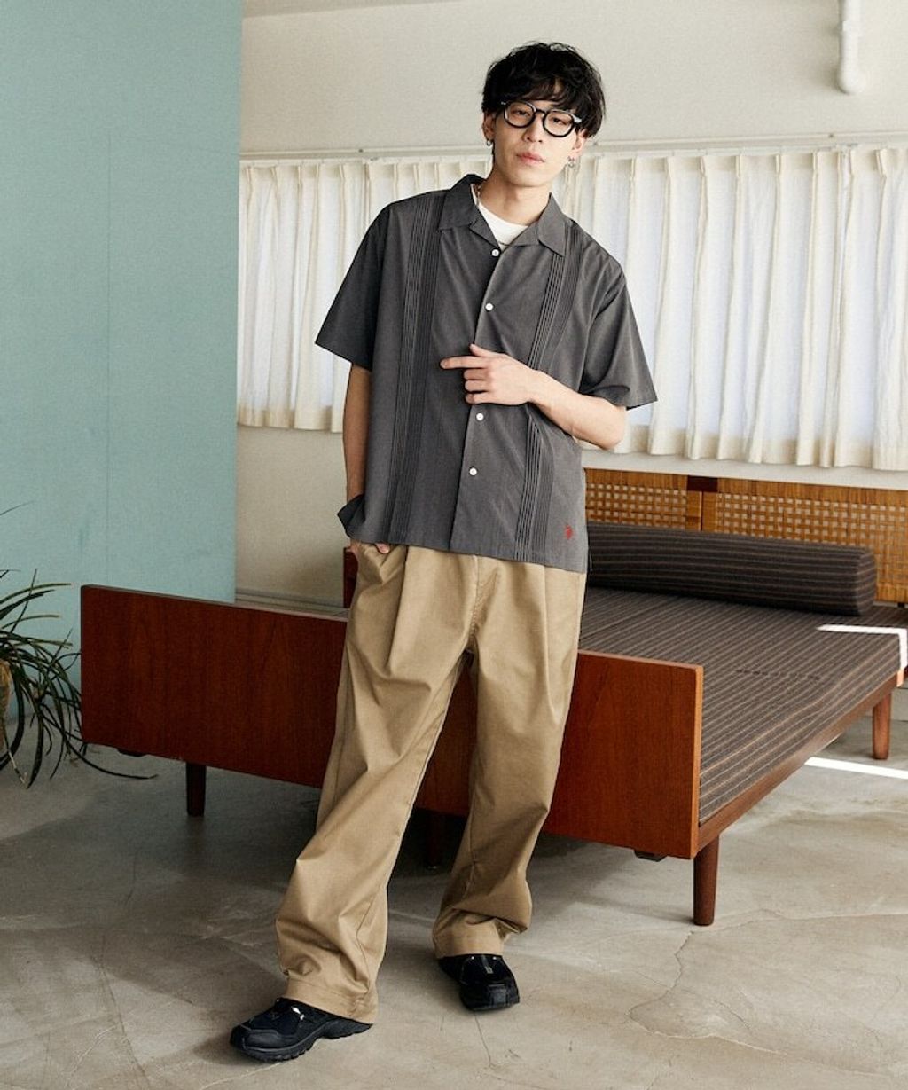 U.S. POLO USSN. × PUBLUX 細褶短袖襯衫_8