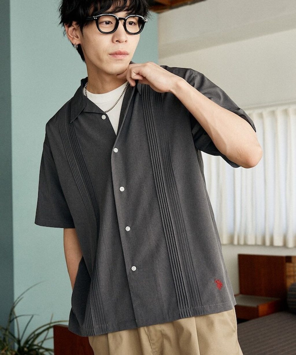 U.S. POLO USSN. × PUBLUX 細褶短袖襯衫_12