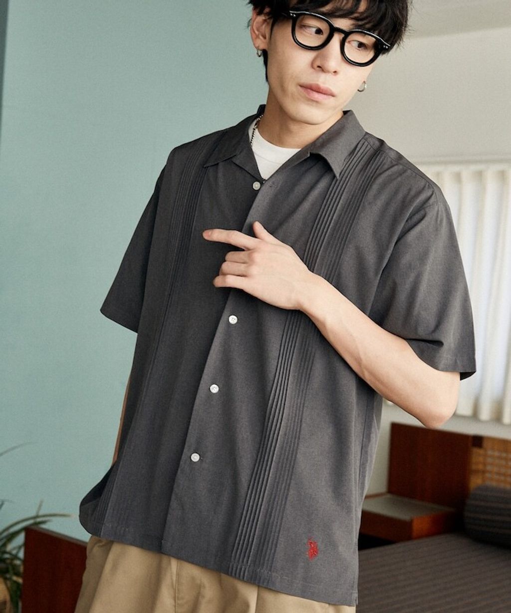 U.S. POLO USSN. × PUBLUX 細褶短袖襯衫_11