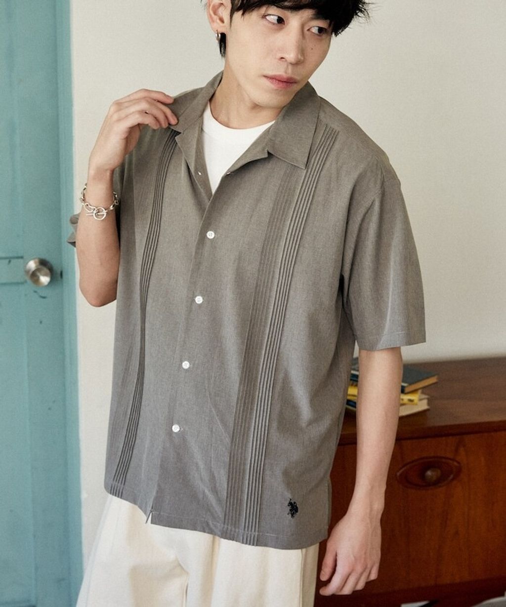 U.S. POLO USSN. × PUBLUX 細褶短袖襯衫_34