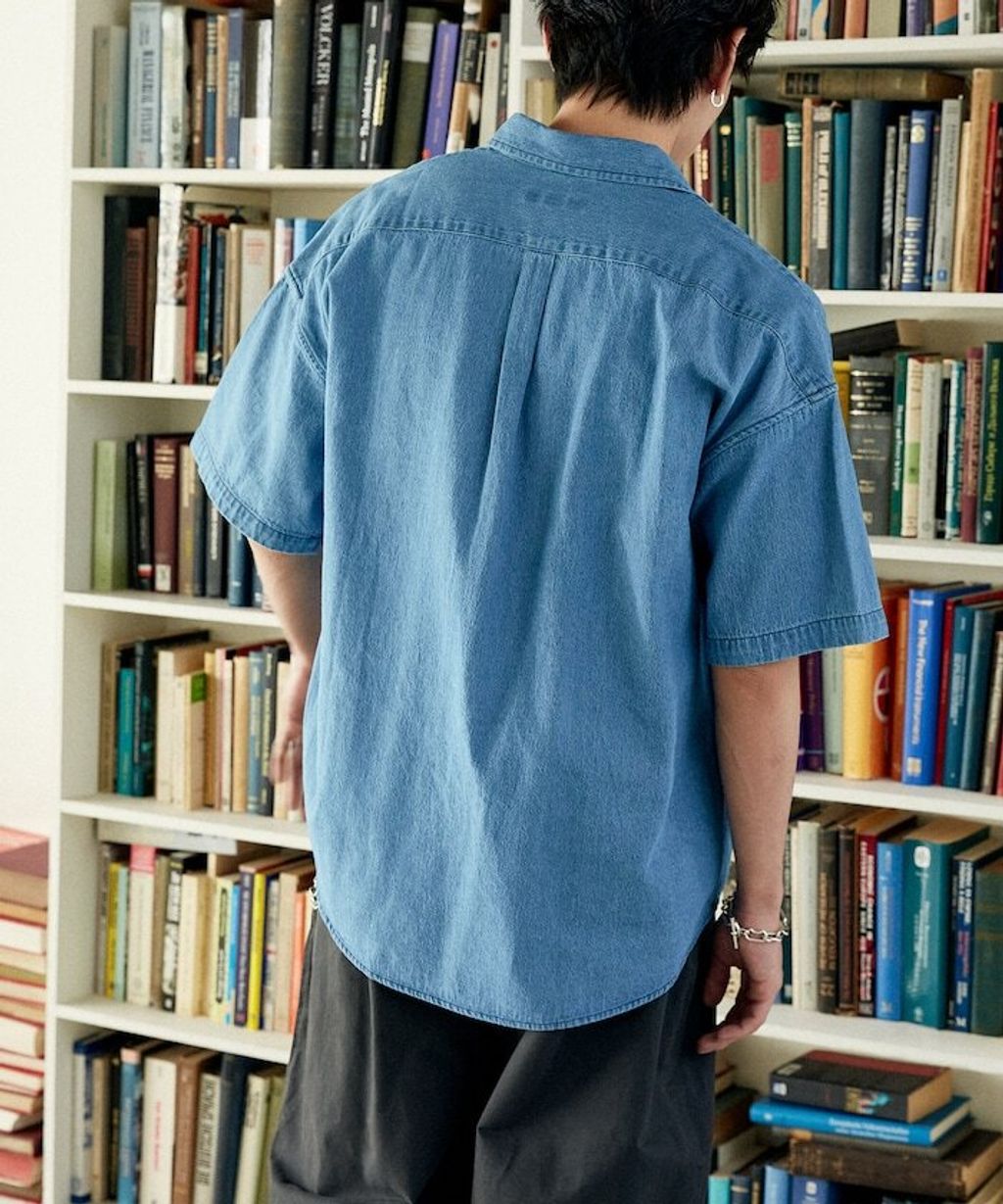 U.S. POLO USSN. × PUBLUX 丹寧短袖襯衫_7