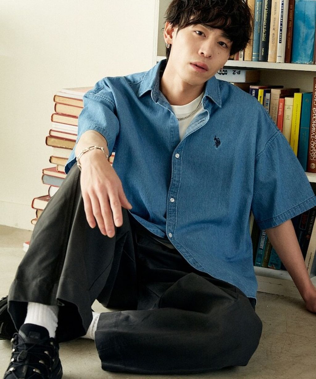 U.S. POLO USSN. × PUBLUX 丹寧短袖襯衫_6