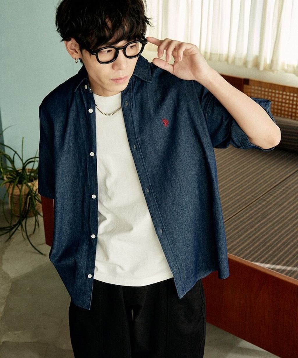 U.S. POLO USSN. × PUBLUX 丹寧短袖襯衫_17