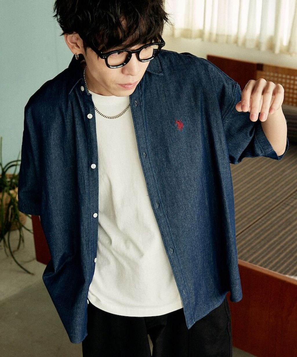 U.S. POLO USSN. × PUBLUX 丹寧短袖襯衫_23