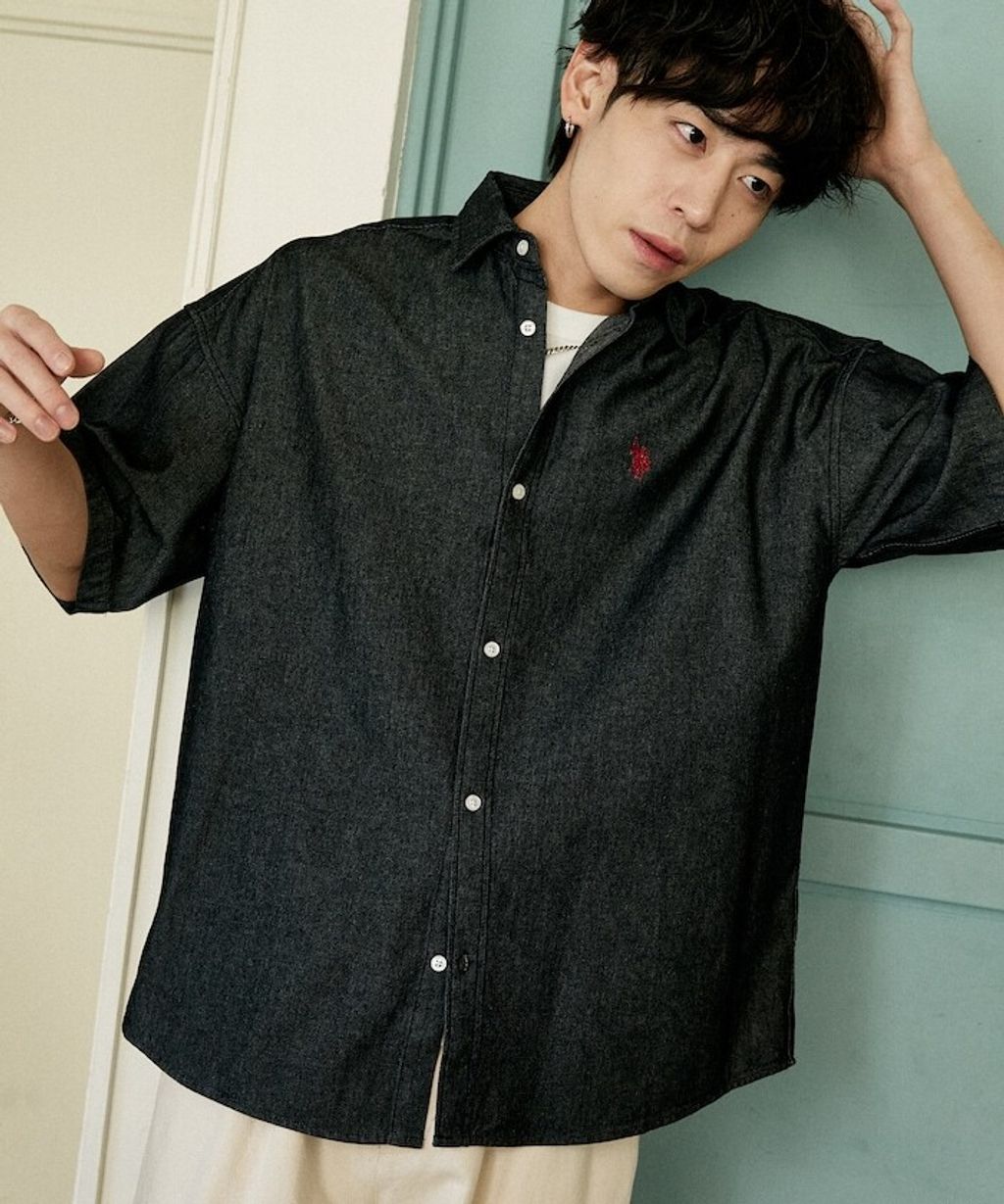 U.S. POLO USSN. × PUBLUX 丹寧短袖襯衫_25