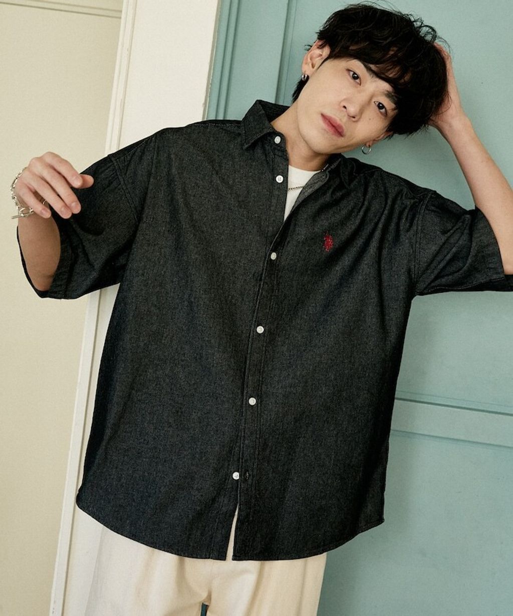 U.S. POLO USSN. × PUBLUX 丹寧短袖襯衫_33