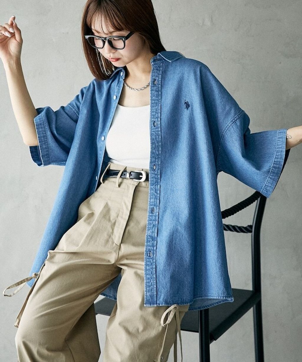 U.S. POLO USSN. × PUBLUX 丹寧短袖襯衫_42