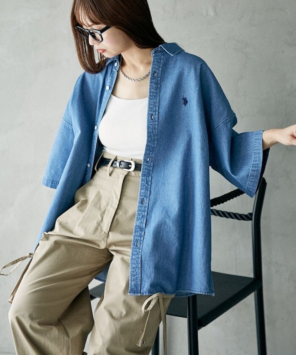 U.S. POLO USSN. × PUBLUX 丹寧短袖襯衫_44